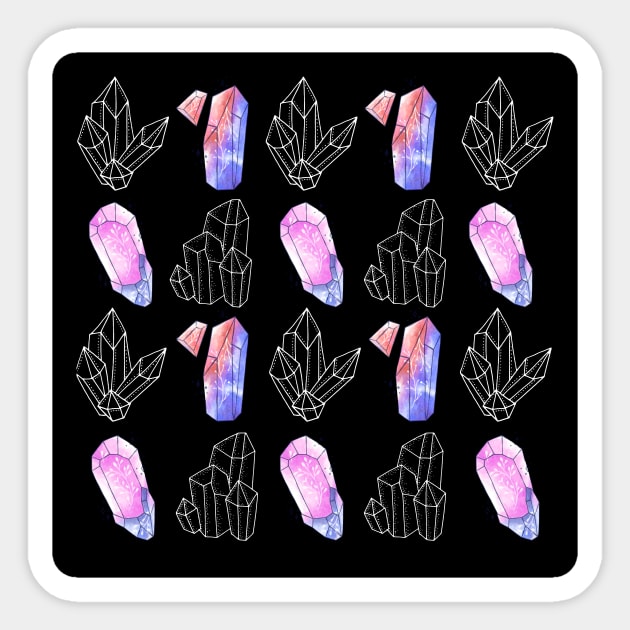 Pink and Blue Crystals Sticker by AceTayYay